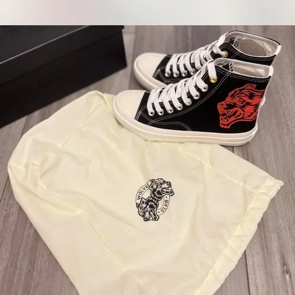 Darc Sport Black and Red High-Top Sneakers - Picture 5 of 7